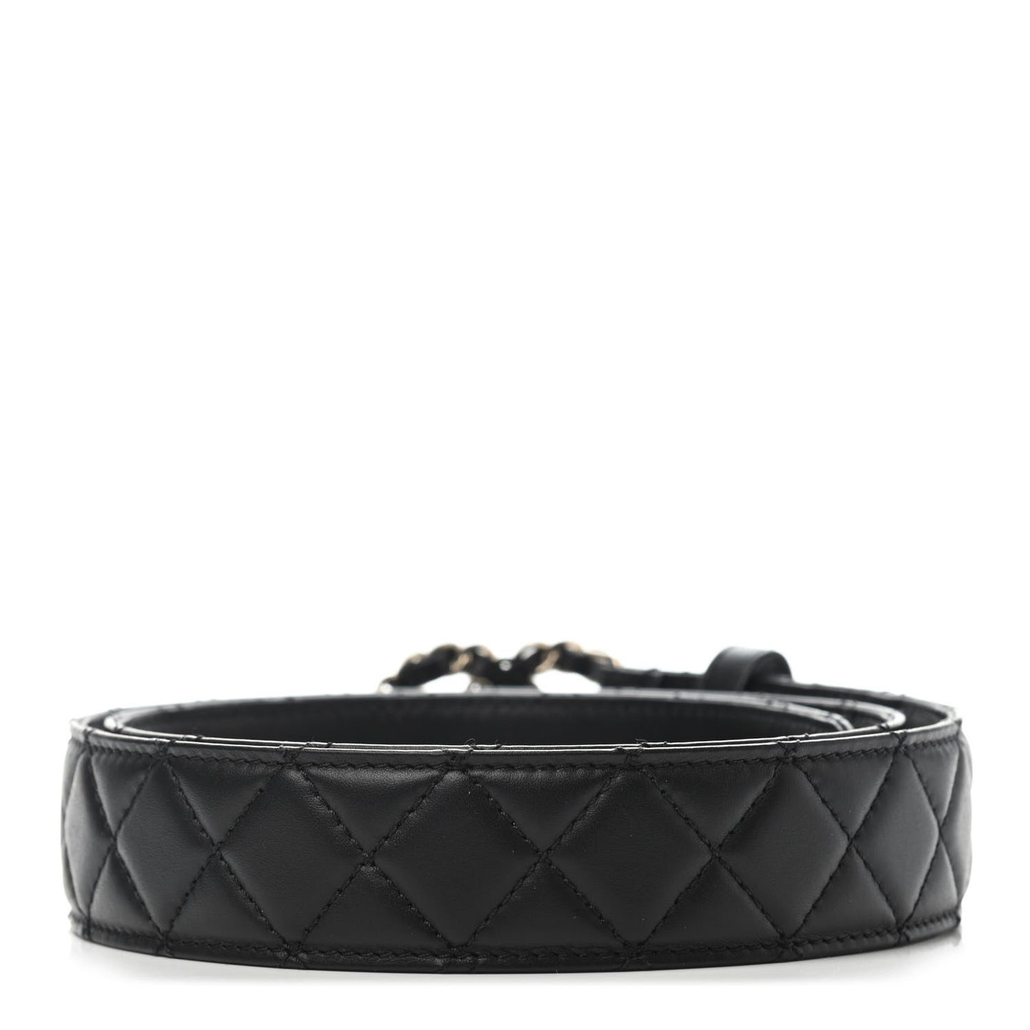 Lambskin Quilted CC Chain Belt 85 34 Black