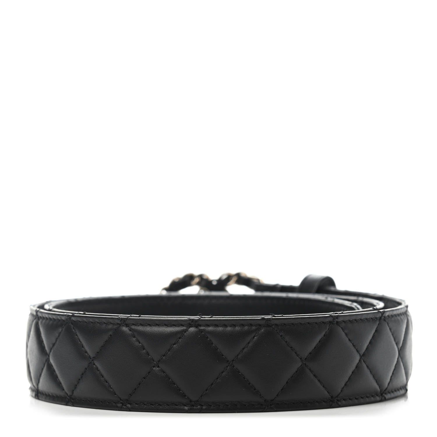 Chanel Lambskin Quilted CC Chain Belt 85 34 Black 2 of 5