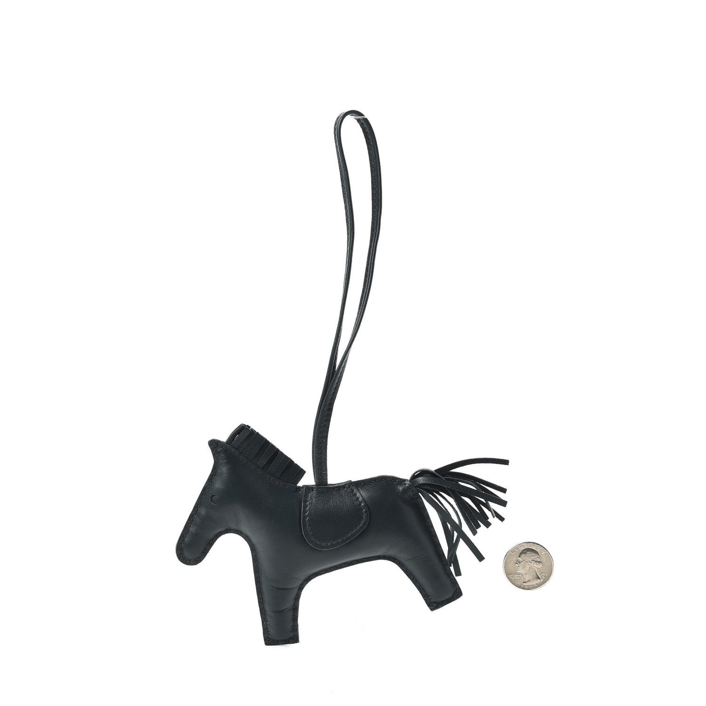 Milo Lambskin Grigri Rodeo Horse Bag Charm MM Vert Cypress
