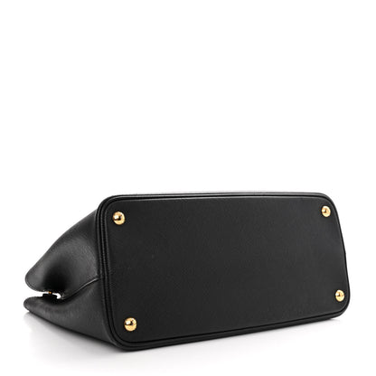 Prada Saffiano Cuir Medium Double Bag Black Fuoco 4 of 13