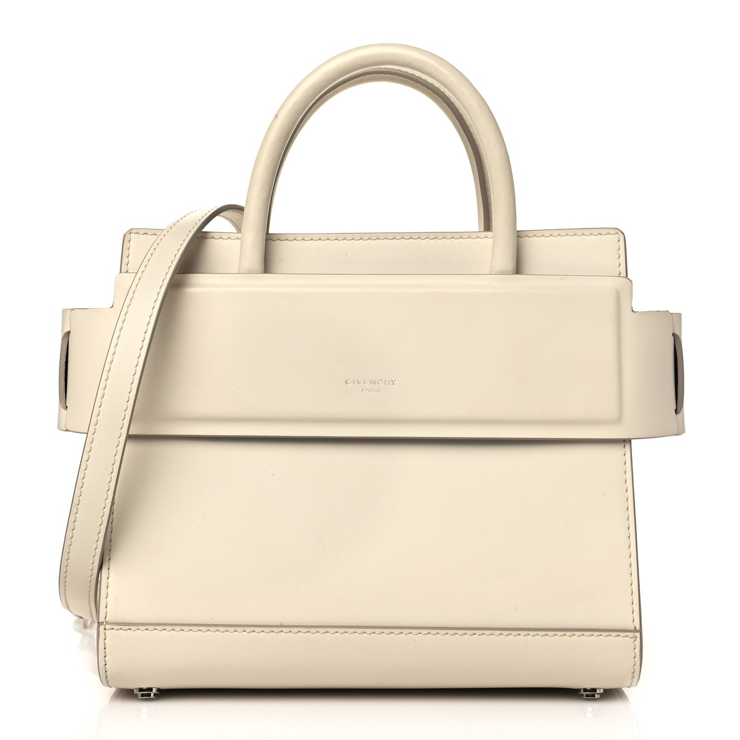 Givenchy Smooth Calfskin Mini Horizon Satchel Off White 1 of 12