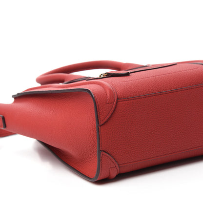 Celine Baby Grained Calfskin Nano Luggage Red 6 of 10