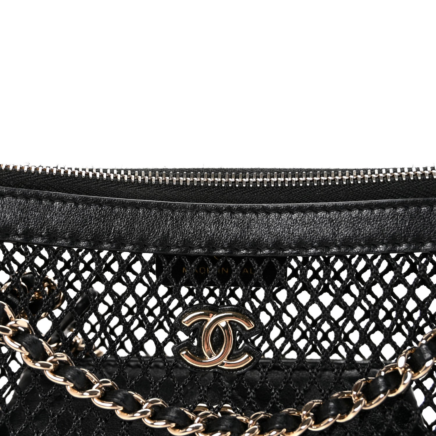 Chanel Mesh Shiny Lambskin Chain Hobo Black 9 of 12