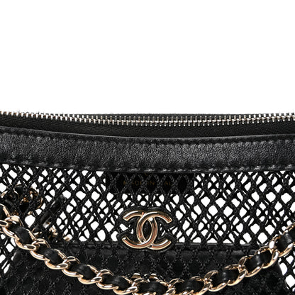 Chanel Mesh Shiny Lambskin Chain Hobo Black 9 of 12