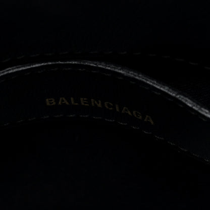Balenciaga Metallic Calfskin Logo Crocodile Embossed XXS Ville Top Handle Bag Silver Black 6 of 9