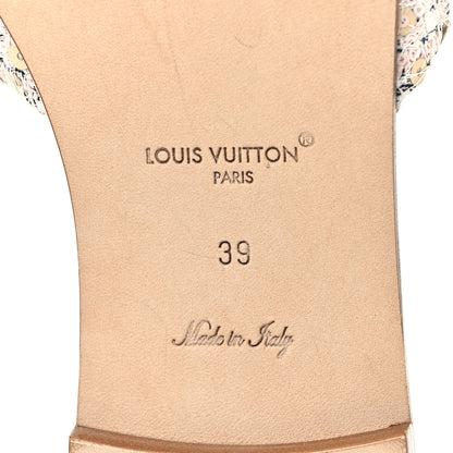 Louis Vuitton Tweed Sequin LV Mare Flat Mule Sandals 39 Light Gold 7 of 8