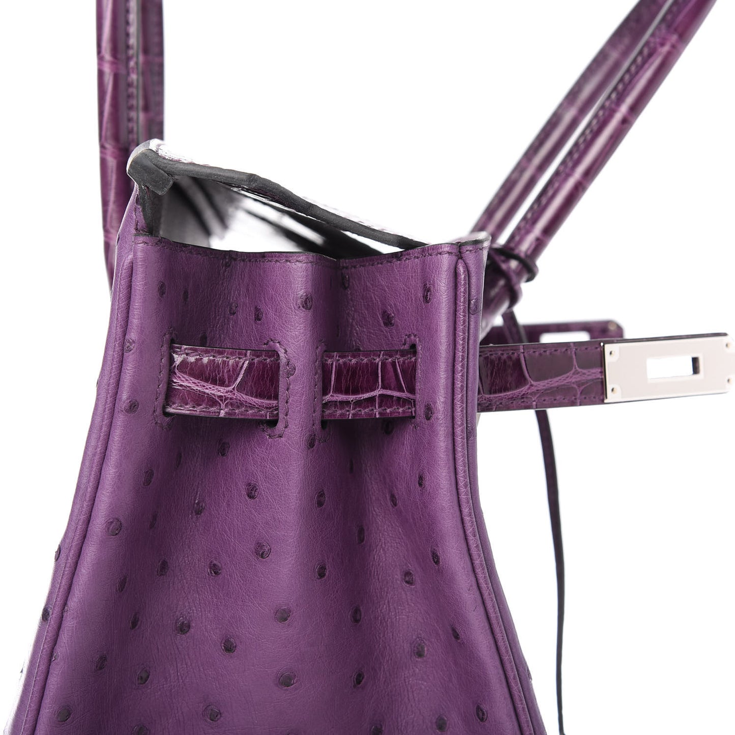Ostrich Shiny Alligator Birkin Touch 30 Violine