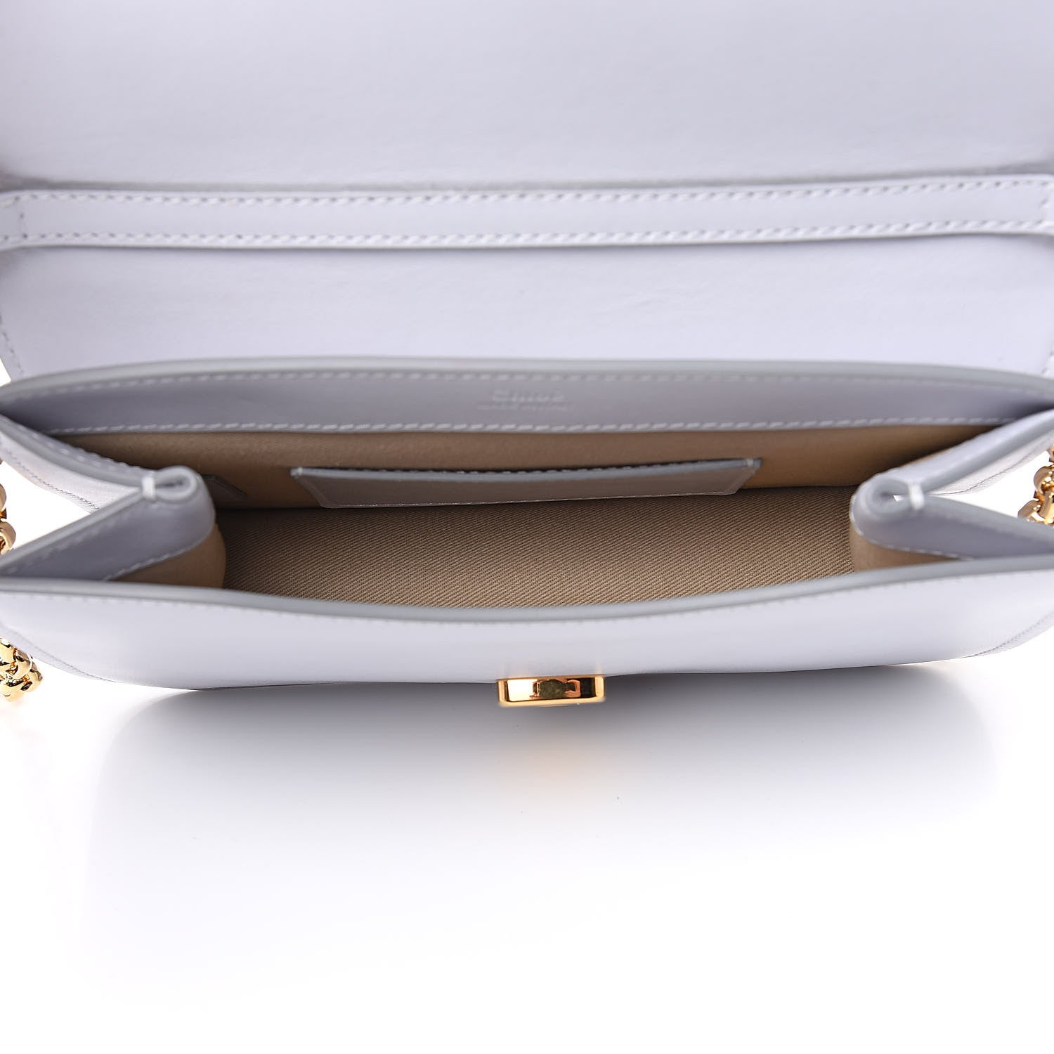 Chloe Calfskin Suede C Clutch With Chain Light Cloud 5 of 11