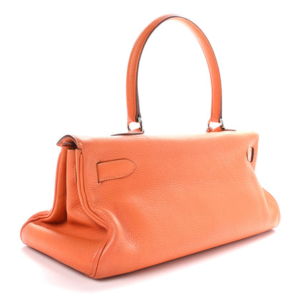 Hermes Taurillon Clemence Shoulder Kelly 40 Orange 3 of 14