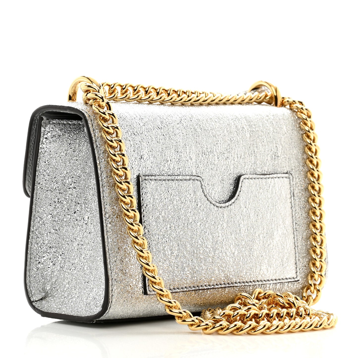 Galassia Small Padlock Shoulder Bag Argento