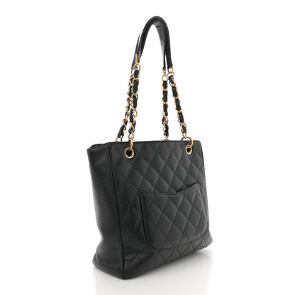 Chanel Caviar Quilted Petit Shopping Tote PST Black 3 of 11