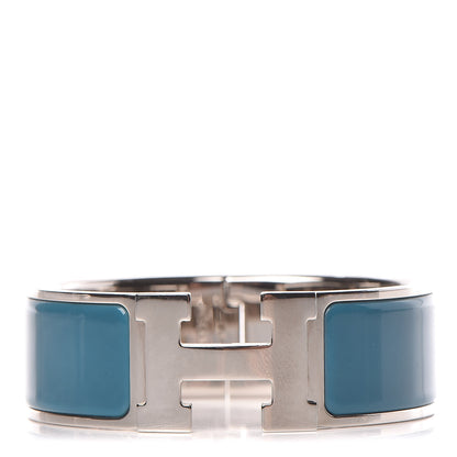 Hermes Enamel Wide Clic Clac H Bracelet PM Petrole 1 of 5