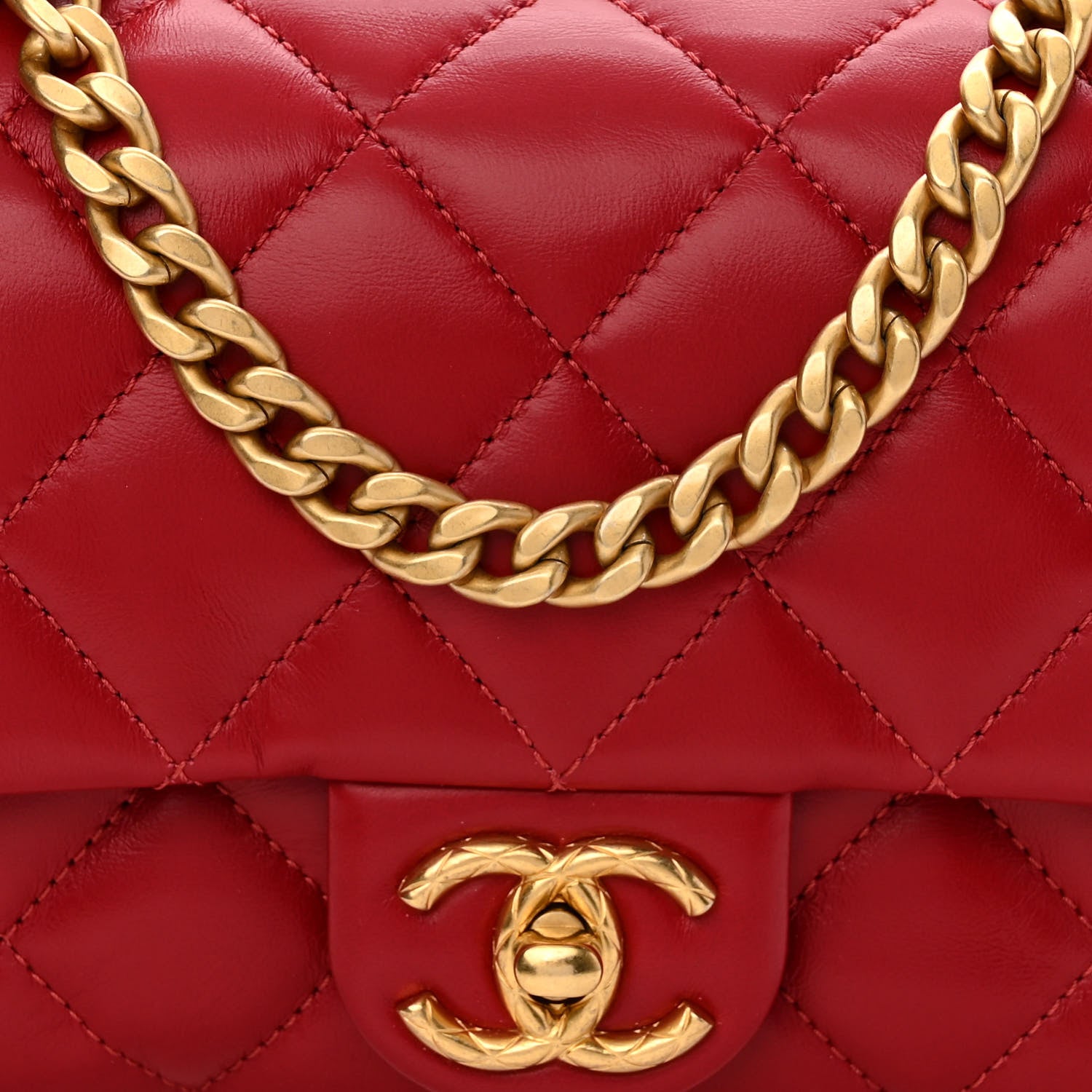 Chanel Lambskin Quilted Small Pillow Crush Flap Red 8 of 11