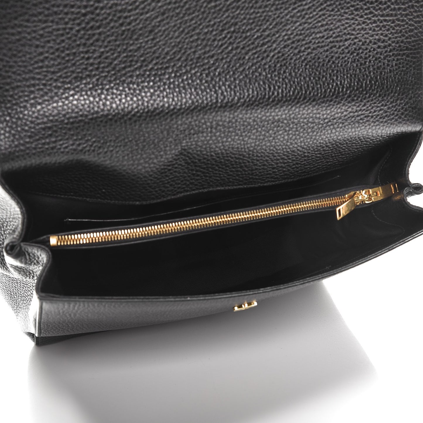 Grained Calfskin Medium Moujik Top Handle Bag Black