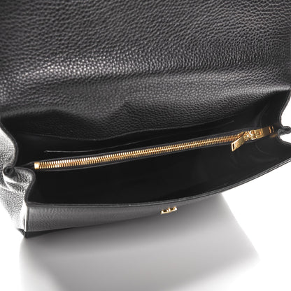 Saint Laurent Grained Calfskin Medium Moujik Top Handle Bag Black 6 of 8