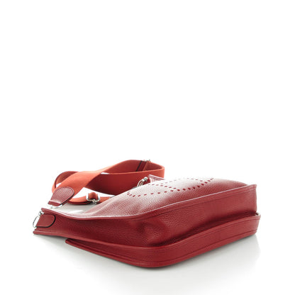 Hermes Taurillon Clemence Evelyne III PM Rouge H 4 of 8
