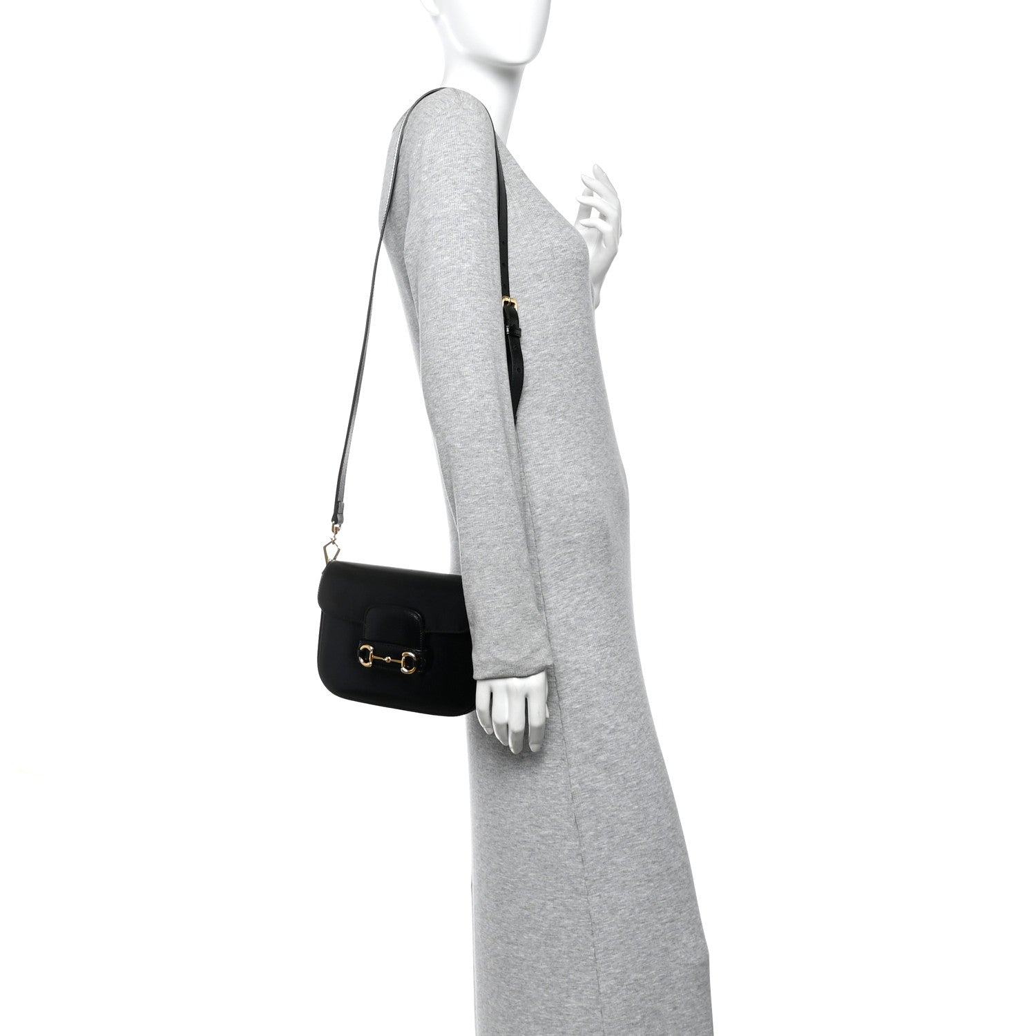 Gucci Azalea Calfskin Web Mini Horsebit 1955 Shoulder Bag Black 2 of 11