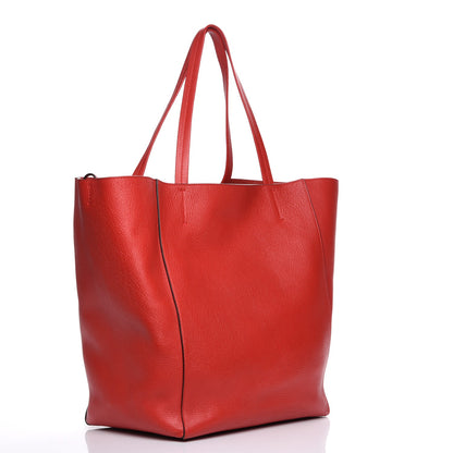 Celine Grained Calfskin Medium Horizontal Cabas Phantom Coquelicot 3 of 7