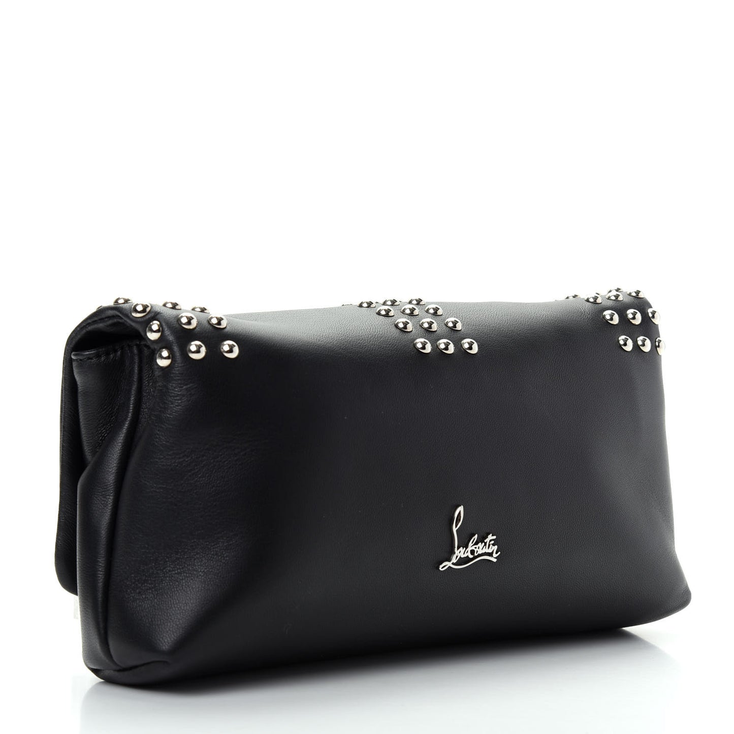 Calfskin Studded Sweet Charity Optic Clutch Black