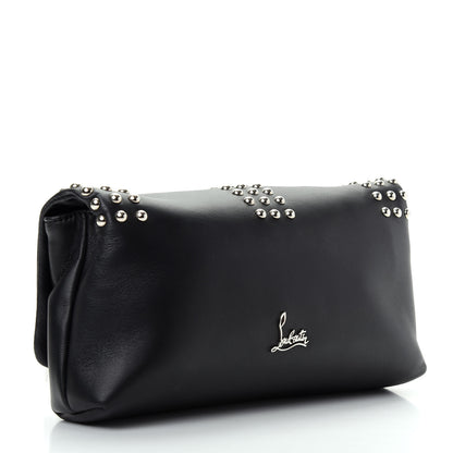 Christian Louboutin Calfskin Studded Sweet Charity Optic Clutch Black 3 of 10