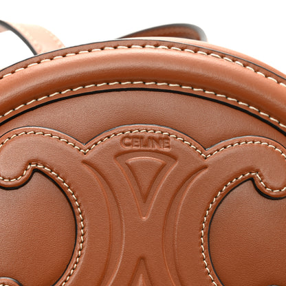 Celine Smooth Calfskin Cuir Small Triomphe Oval Crossbody Purse Tan 6 of 9