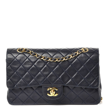 Chanel Lambskin Quilted Medium Double Flap Navy 1 of 9