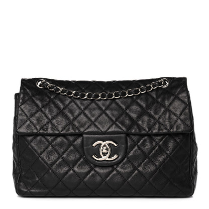 Chanel Washed Caviar Quilted Maxi Single Flap Black 1 of 13
