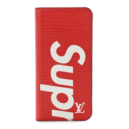 Louis Vuitton X SUPREME Epi iPhone 7 Plus Folio Case Red 1 of 8