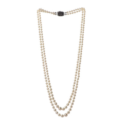 Mikimoto Sterling Silver Akoya Pearl 3.5-7.5mm Double Strand Graduated Necklace 3 of 6