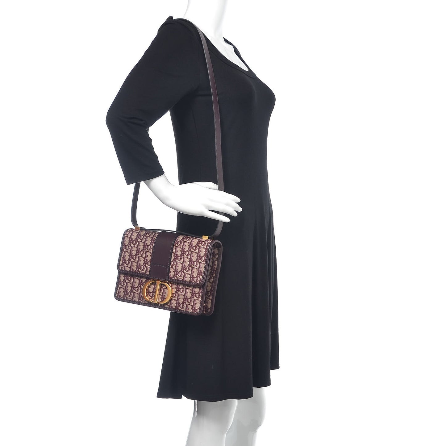 Oblique 30 Montaigne Flap Bag Burgundy