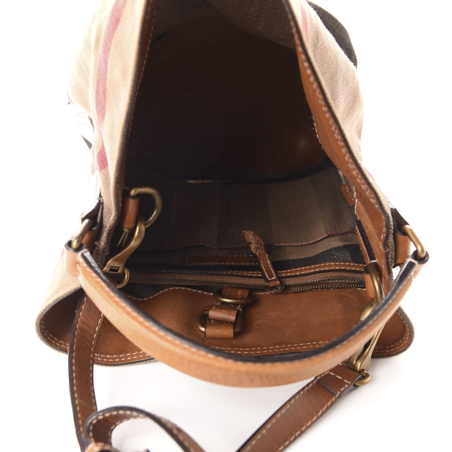 Canvas Mega Check Medium Ashby Hobo Saddle Brown
