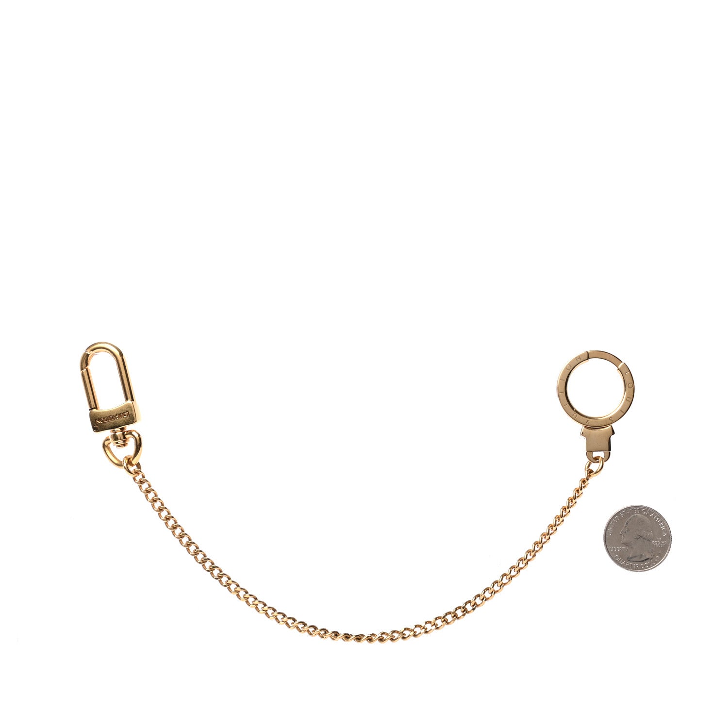 Louis Vuitton Metal Pochette Extender Key Ring Chain Gold 2 of 3