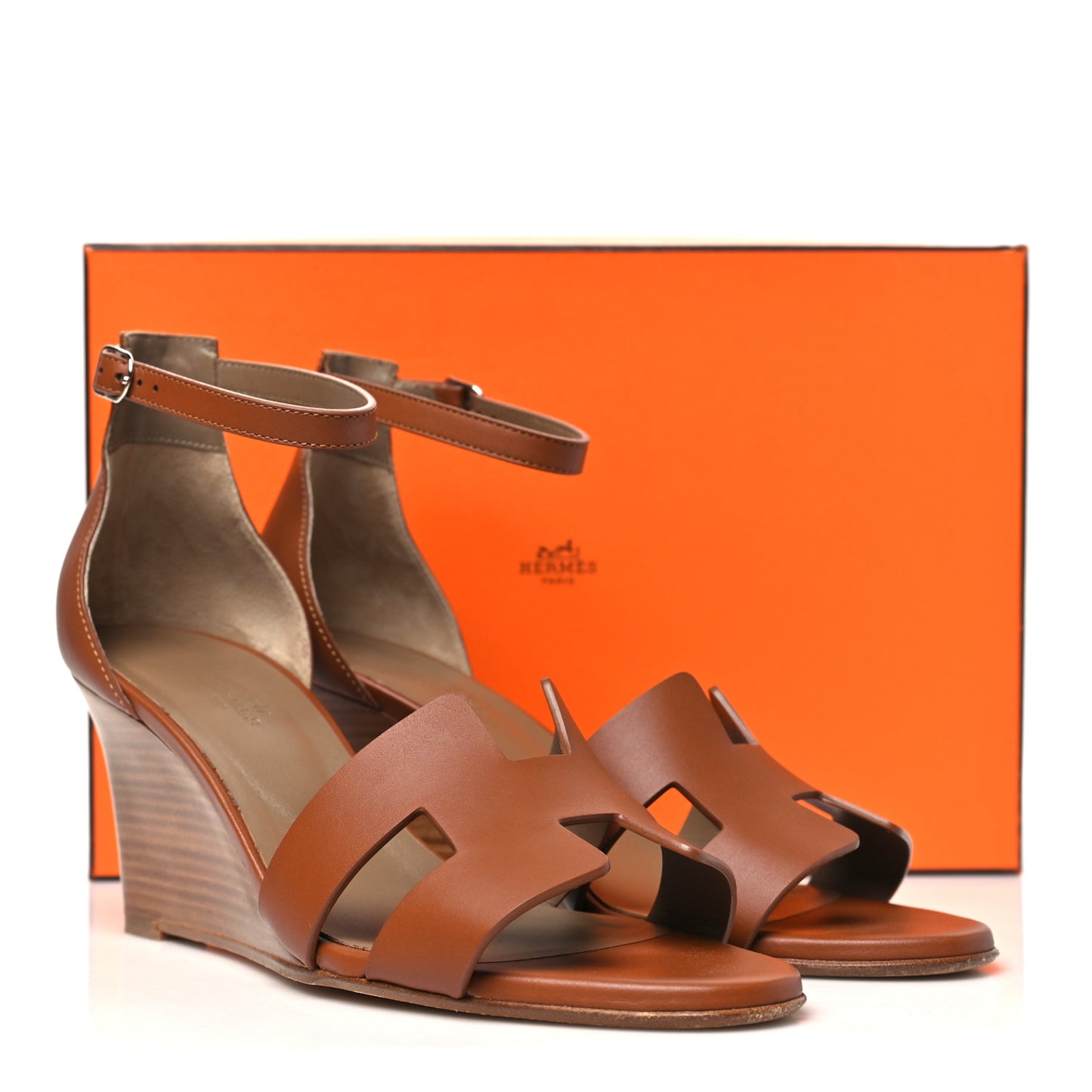 Calfskin Legend Wedge Sandals 39 Gold
