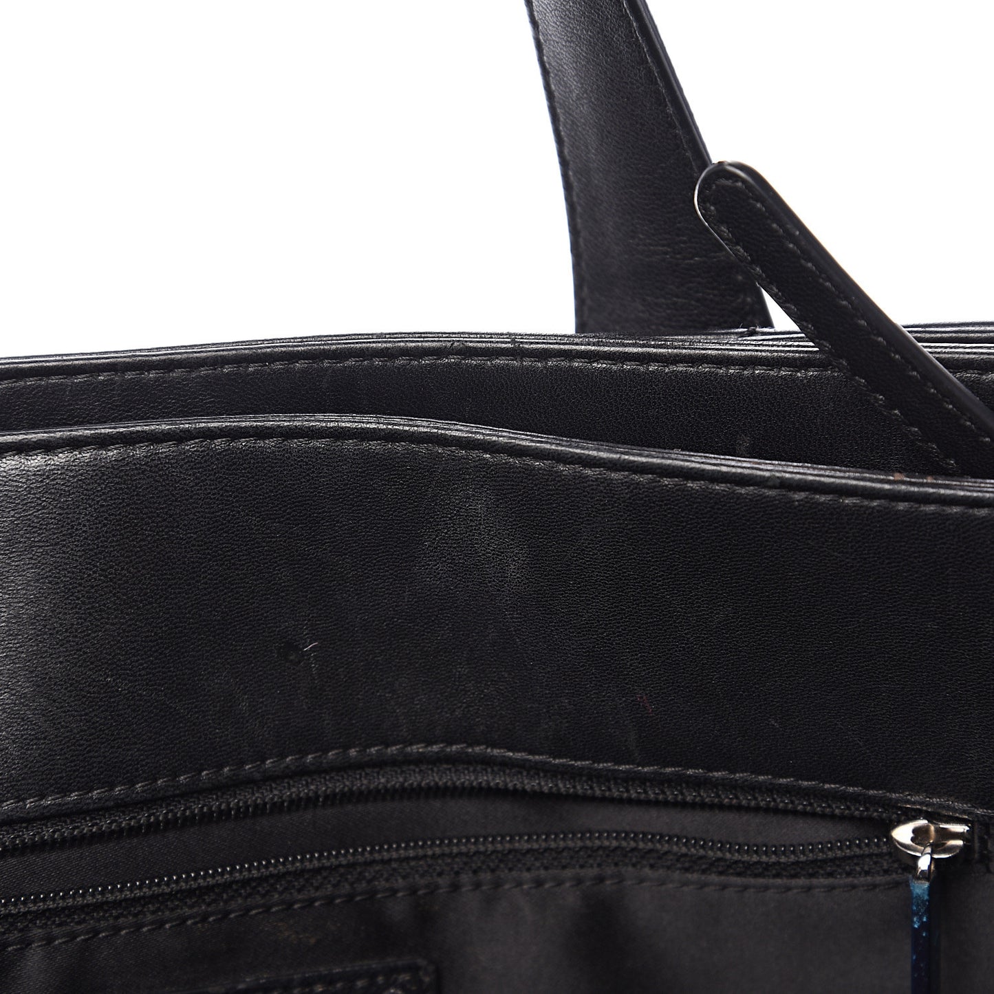 Lambskin Quilted Large Easy Carry Shopping Tote Black