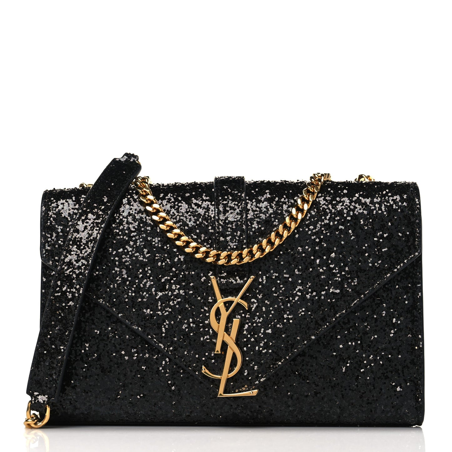 Glitter Monogram Galactica Satchel Black