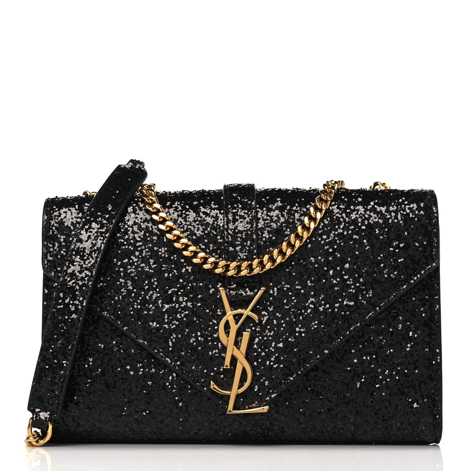 Saint Laurent Glitter Monogram Galactica Satchel Black 1 of 9