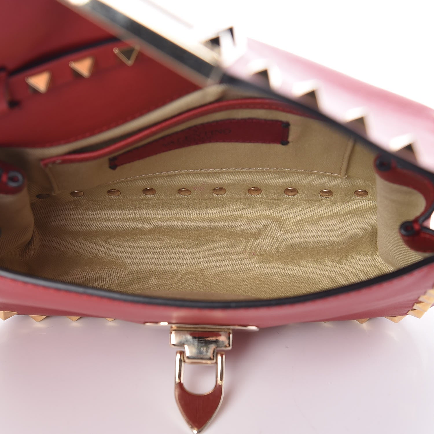 Valentino Garavani Vitello Mini Rockstud Flap Saddle Crossbody Bag Rosso Valentino 5 of 12