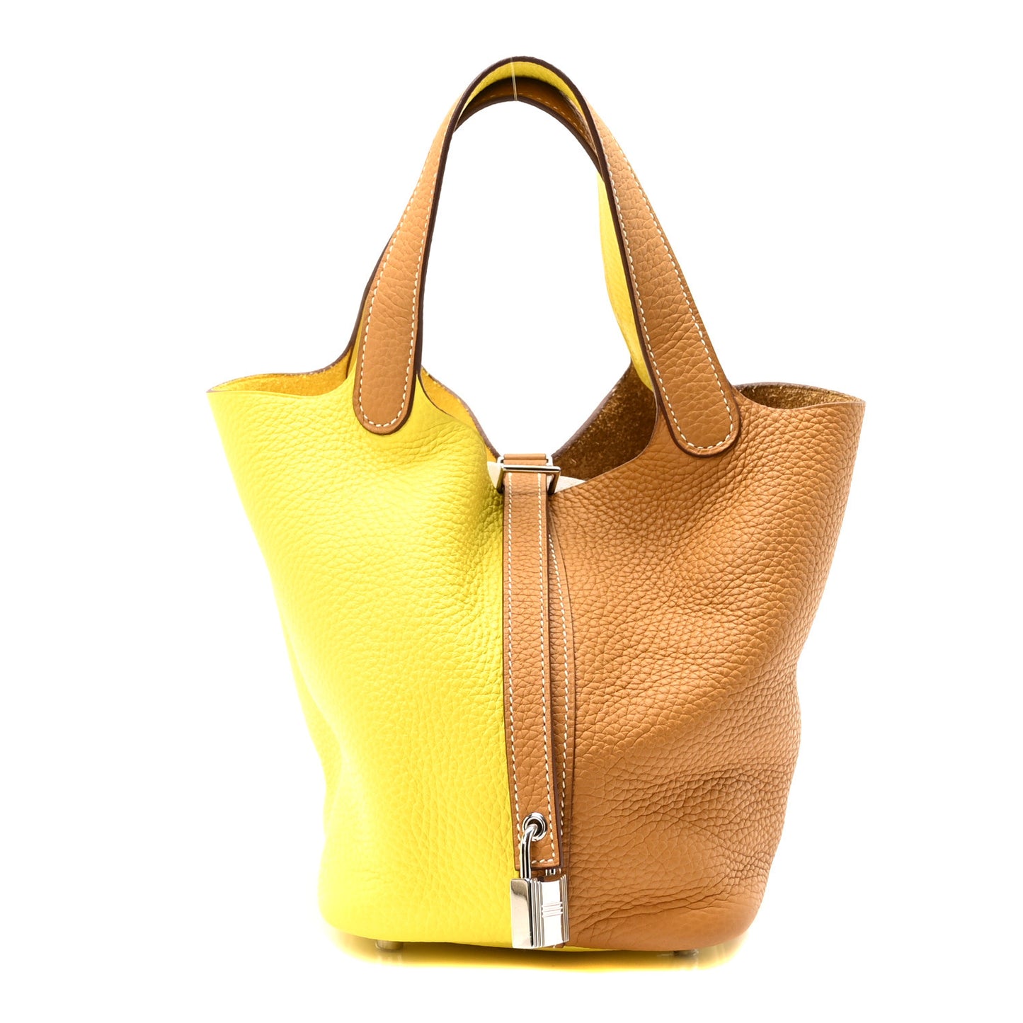 Taurillon Clemence Casaque Picotin Lock 18 PM Lime Sesame