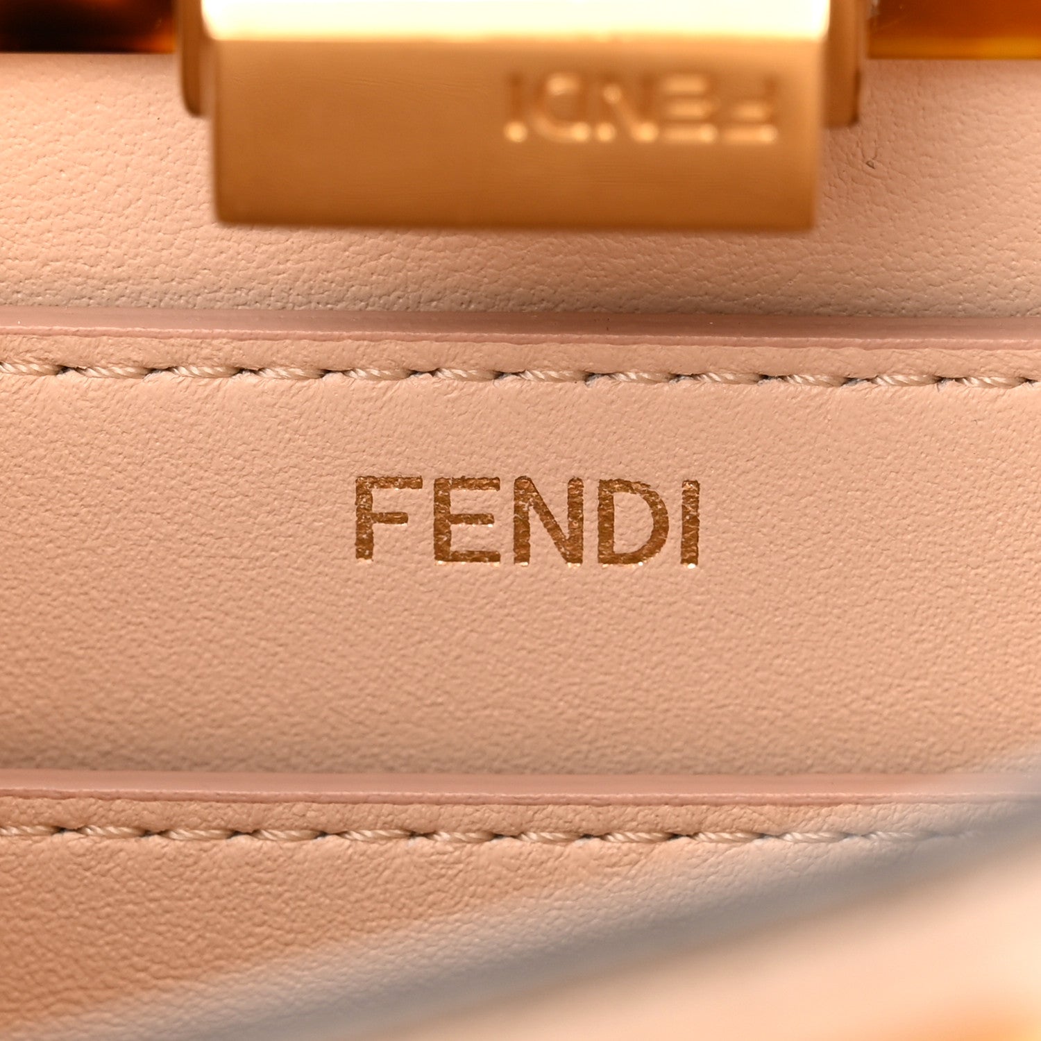 Fendi Vitello Seta Shiny Nappa Plexiglass Small Peekaboo I SEE U Satchel Poudre 6 of 10