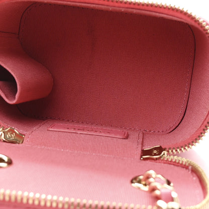 Chanel Lambskin Quilted Pearl Crush Mini Vanity Case With Chain Dark Pink 5 of 11