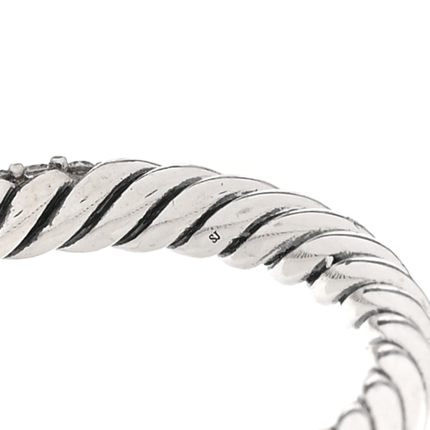 Sterling Silver Diamond Petite Pave Band Ring 57 8