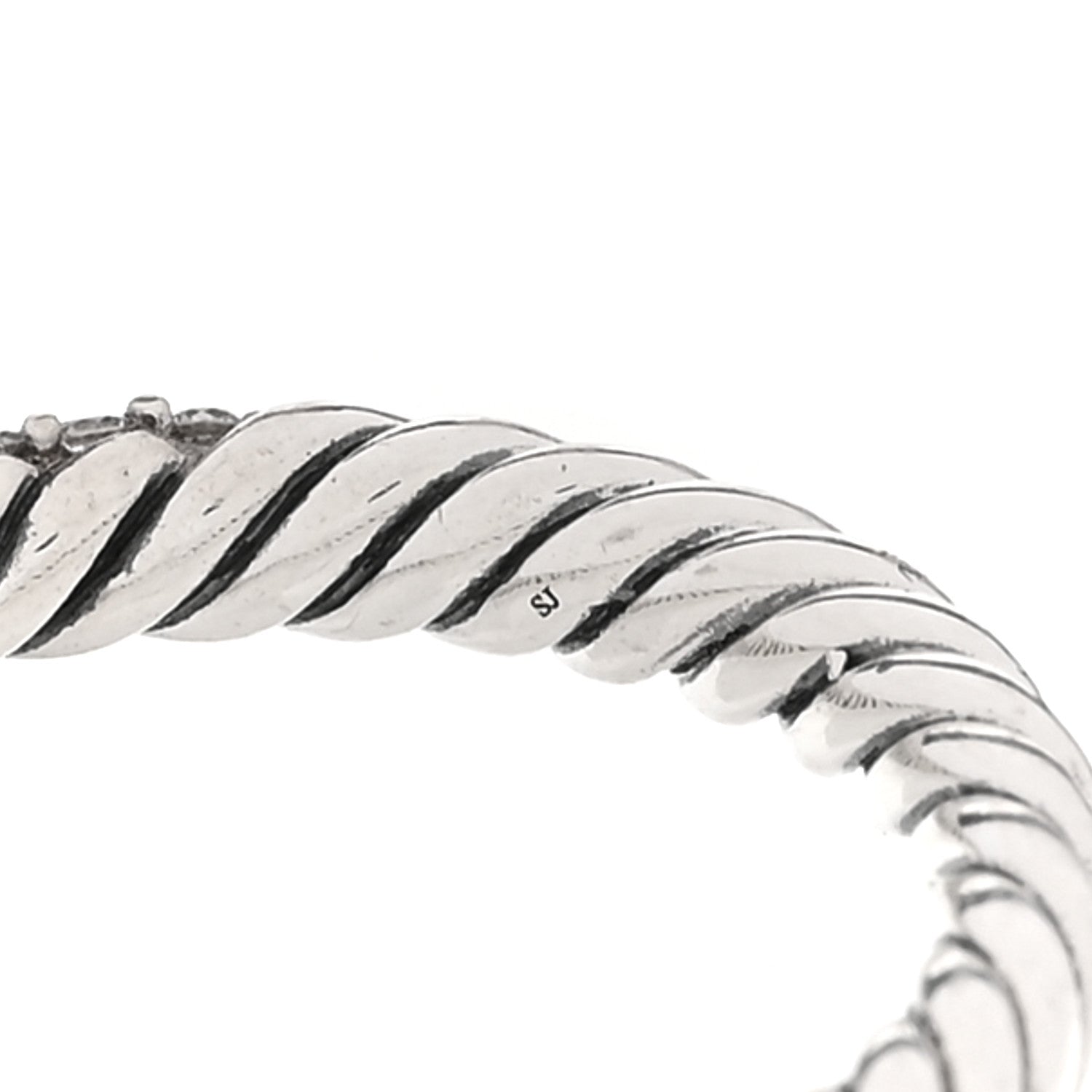 David Yurman Sterling Silver Diamond Petite Pave Band Ring 57 8 5 of 5