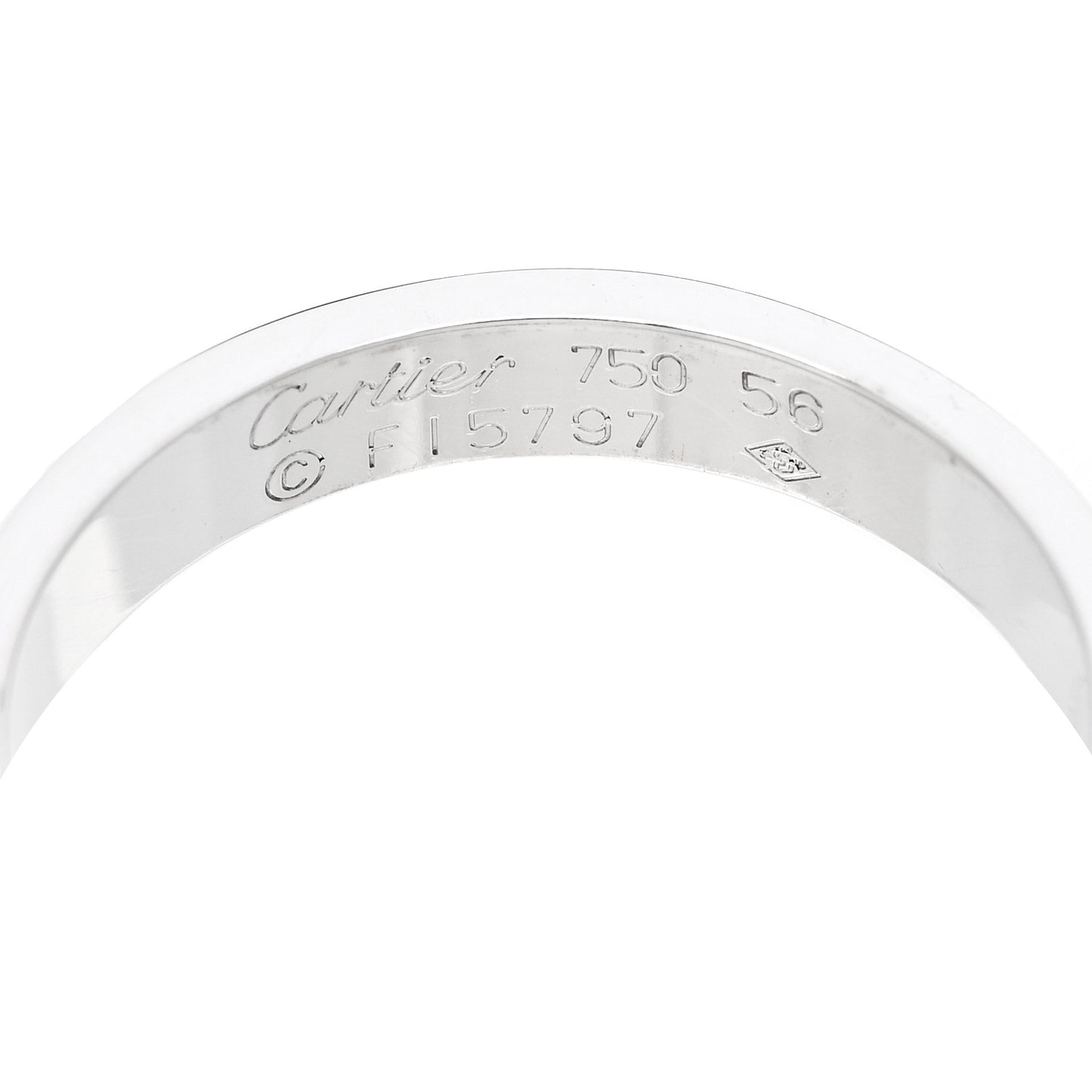 18K White Gold 3.5mm LOVE Wedding Band Ring 56 7.75