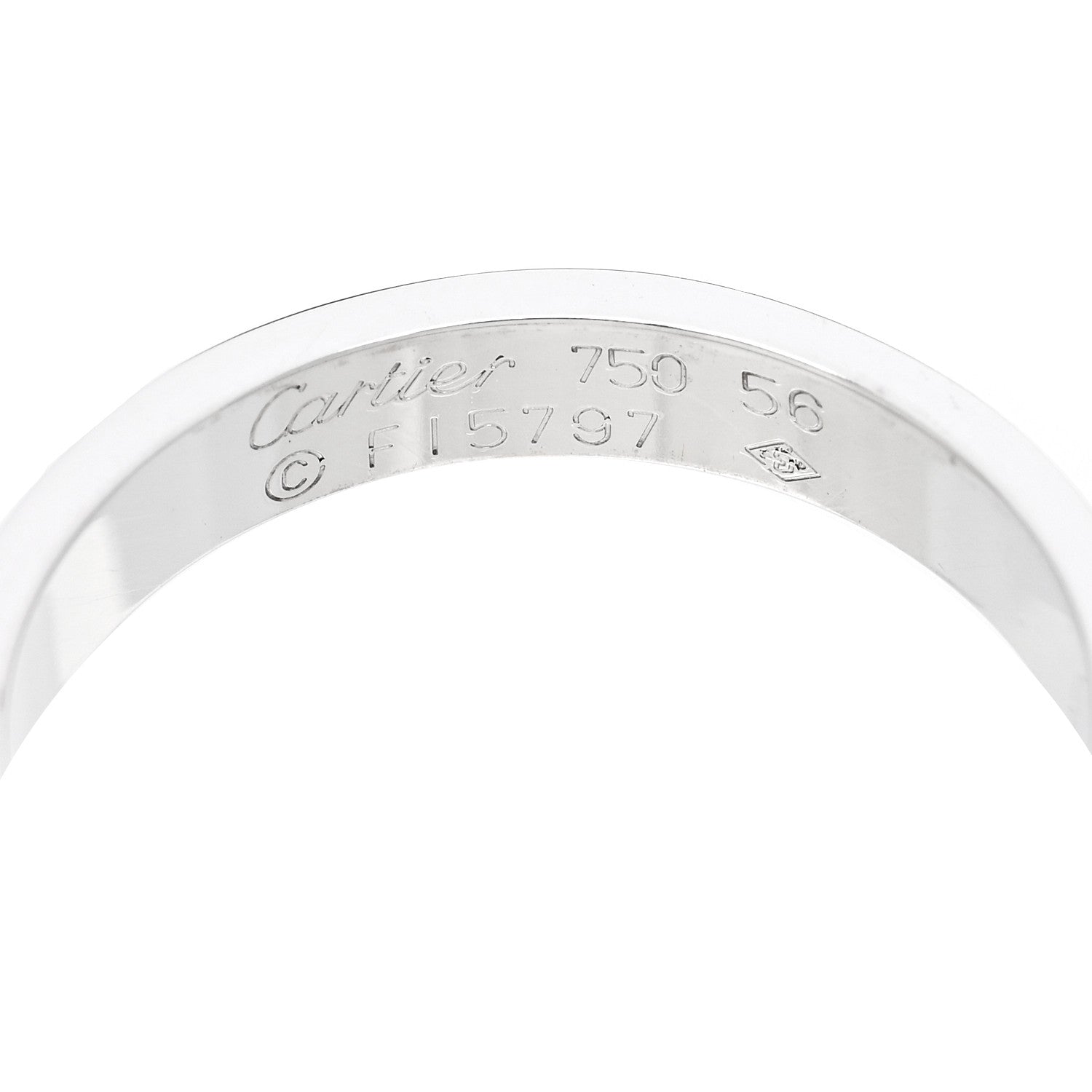 Cartier 18K White Gold 3.5mm LOVE Wedding Band Ring 56 7.75 4 of 5