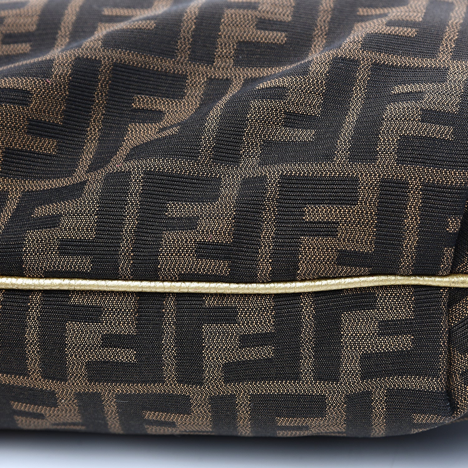 Fendi Zucca Laminated Vachetta Small Chef Hobo Tobacco Bronzo 8 of 13