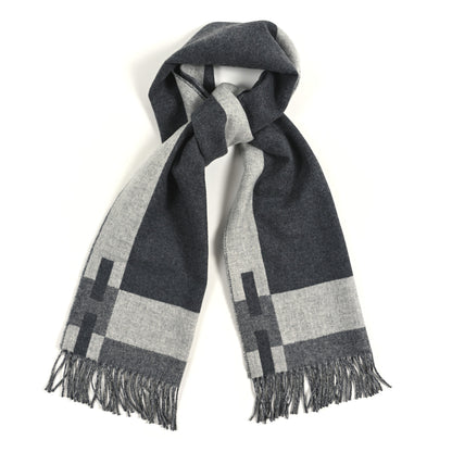 Hermes Cashmere H Passant Muffler Flanelle  Gris Clair Chine 1 of 3