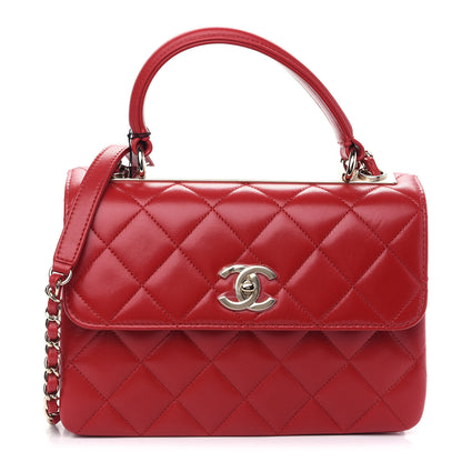 Chanel Lambskin Quilted Small Trendy CC Flap Dual Handle Bag Red 1 of 9