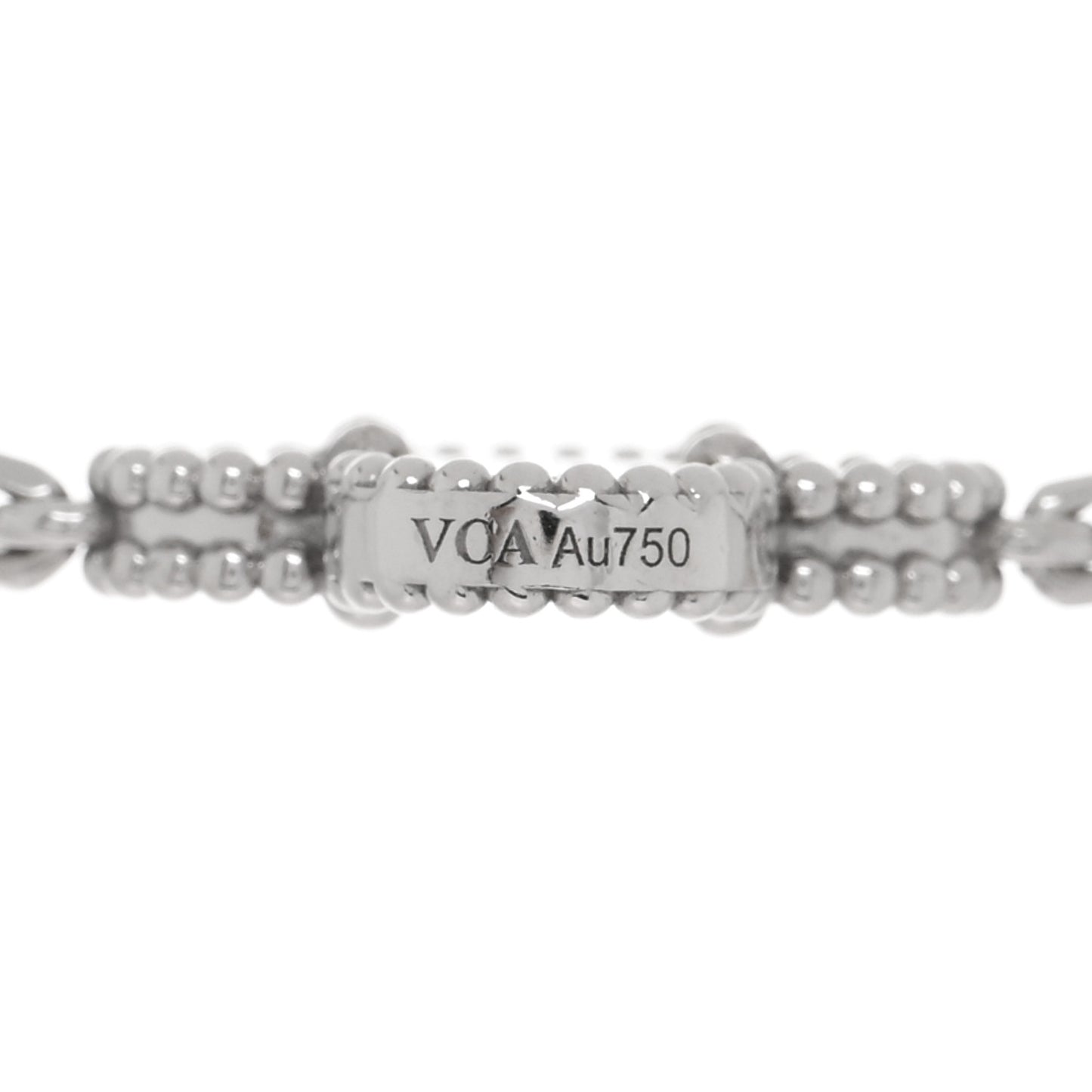 18K White Gold Mother of Pearl 10 Motifs Vintage Alhambra Necklace
