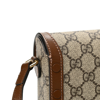 Gucci GG Supreme Monogram Mini Horsebit 1955 Shoulder Bag Beige Brown Sugar 3 of 8