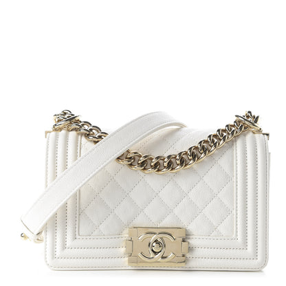 Chanel Caviar Quilted Small Boy Flap White 1 of 11
